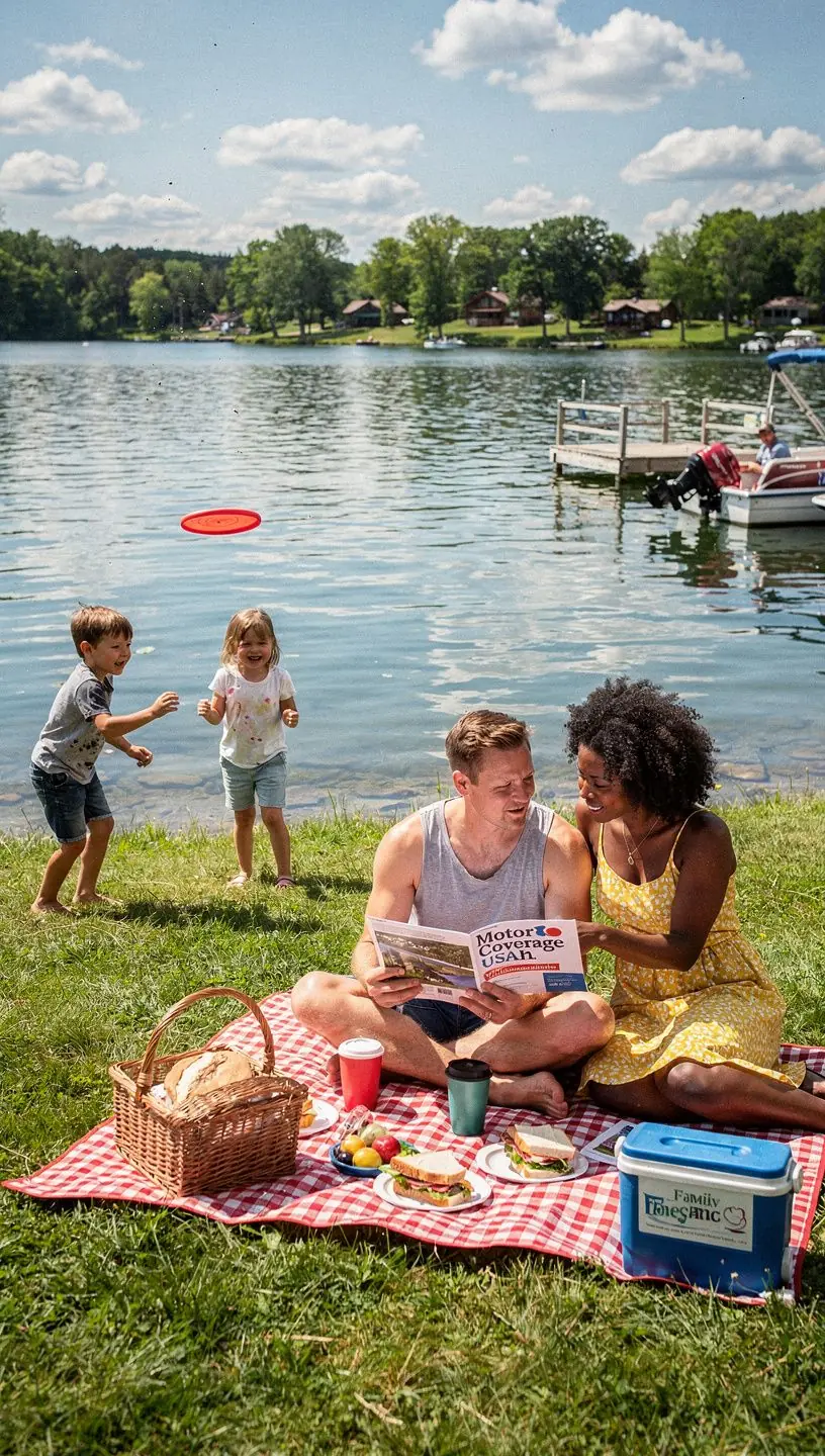 Изображение автомобиля на фоне американского флага, символизирующее защиту автомобилей в США.